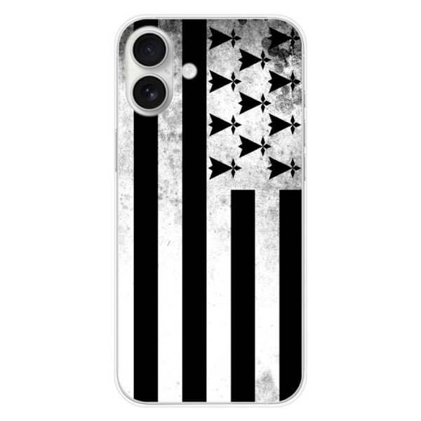 Siliconefodral - Kompatibel med Apple iPhone 16 Plus - design med bretonskt flagga Transparent