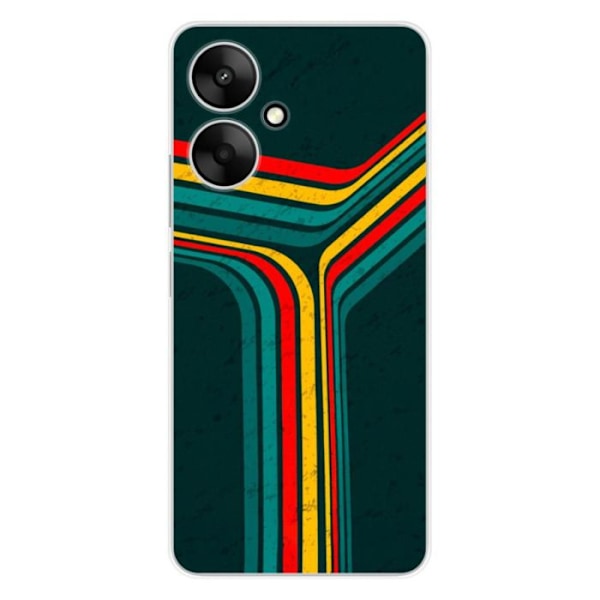 Silicone-case - Kompatibel med Xiaomi Redmi 13C 5G - retro linjer design Transparent