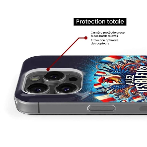 Siliconeskal - Kompatibel med Xiaomi Redmi 14C 4G - design allez les bleus Transparent