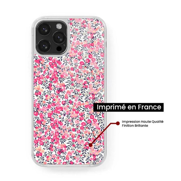 Siliconförstärkt tryckt fodral kompatibelt med Apple iPhone 16 Pro Max Liberty Wiltshire Rose Transparent