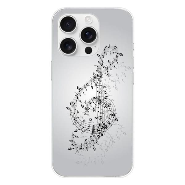 Siliconefodral - Kompatibel med Apple iPhone 16 Pro - design vals av noter Transparent