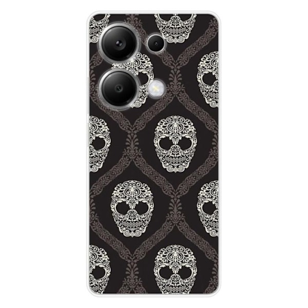 Siliconfodral - Kompatibel med Xiaomi Redmi Note 13 Pro 4G - design med blomsterdödskalle Transparent