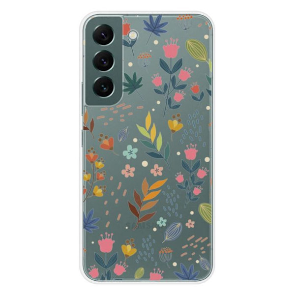 Siliconefodral - Kompatibel med Samsung Galaxy S22 - design med färgglada blommor Transparent