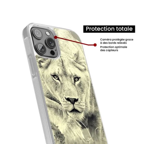 Förstärkt silikonfodral med tryck, kompatibelt med Apple iPhone 16 Lionne Transparent