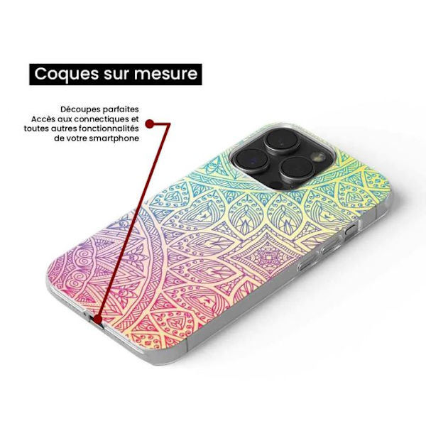 Silikonskal med tryck - 1001 skal - Apple iPhone 16 - Pastellmandala - Optimal skydd - Semi-styv Transparent