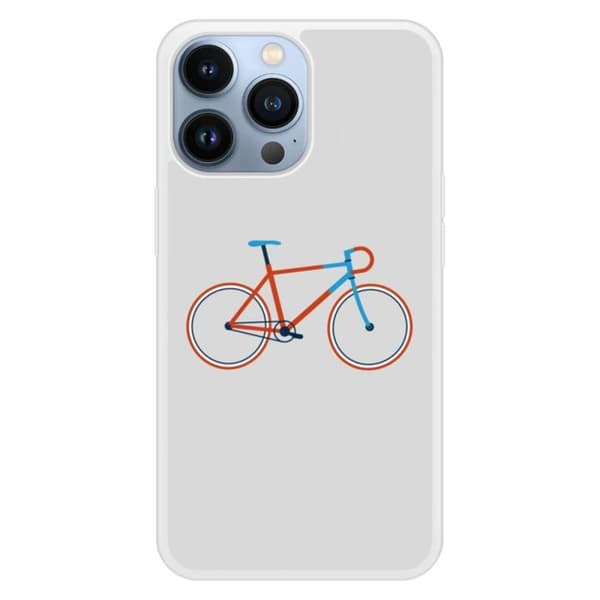 Förstärkt silikonform med tryck kompatibel med Apple iPhone 13 Pro Cykelfärg Hipster Transparent