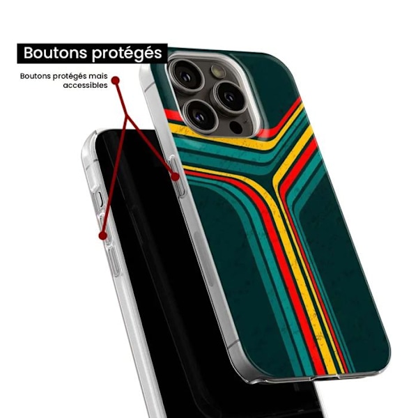 Tryckt silikonfodral som är kompatibelt med Samsung Galaxy A15 Retro-linjer Transparent