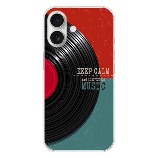Siliconhöljet - Kompatibel med Apple iPhone 16 - design keep calm Transparent