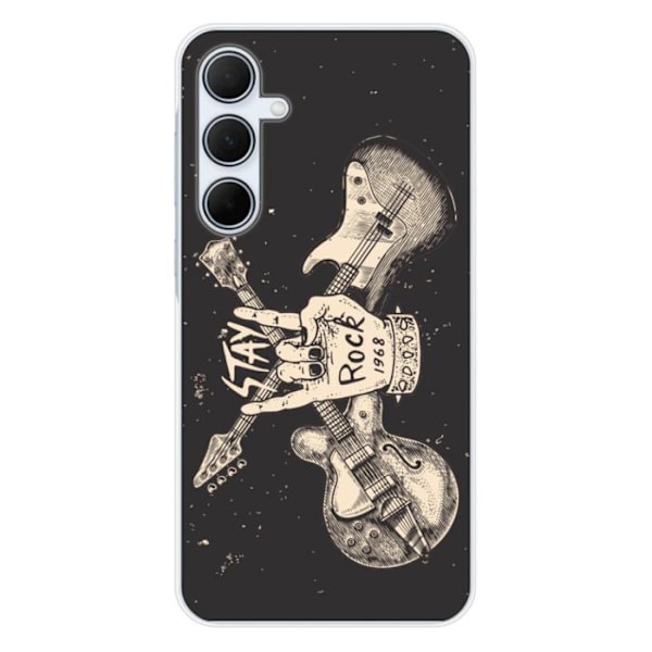 Silikonfodral - Kompatibel med Samsung Galaxy A35 5G - design stay rock Transparent