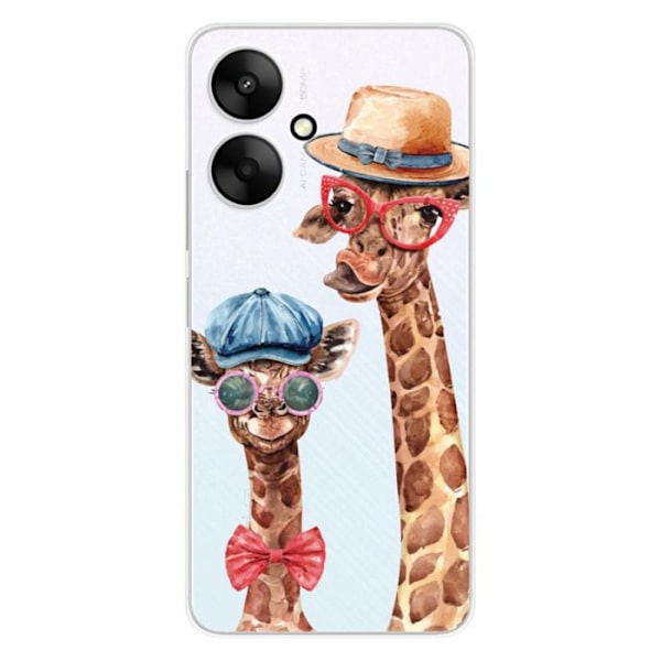 Siliconfodral - Kompatibel med Xiaomi Redmi 13C 5G - rolig design med giraff Transparent