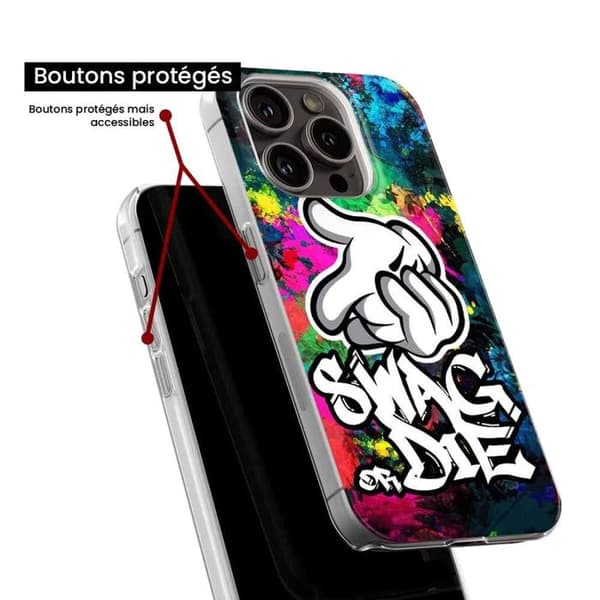 Silikonskal - Kompatibel med Apple iPhone 16 Plus - design swag or die Transparent