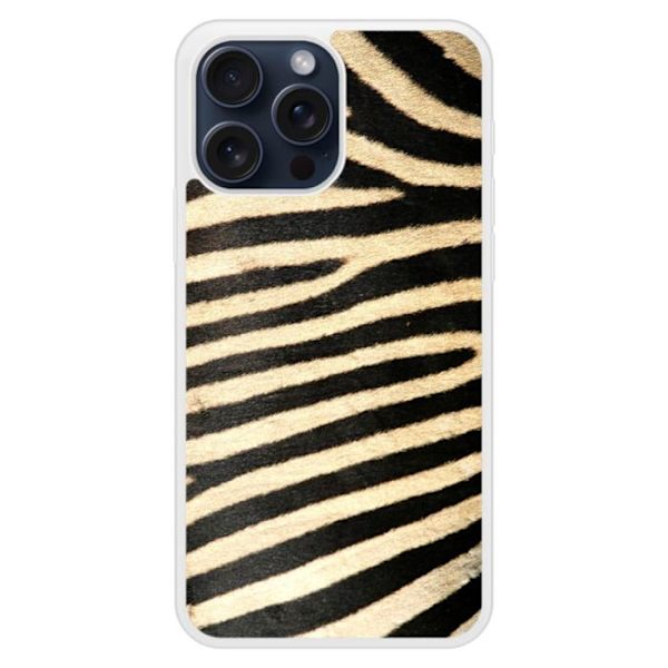 Förstärkt silikonfodral med tryck kompatibelt med Apple iPhone 15 Pro Max Zebra Transparent