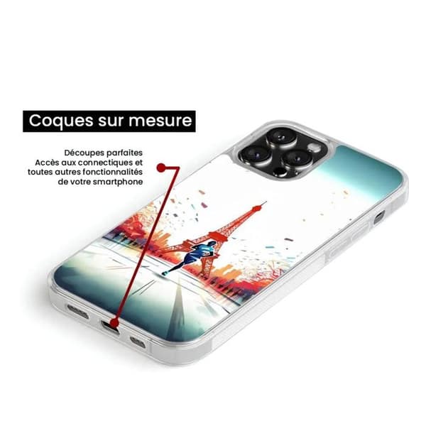 Förstärkt silikonskal med tryck kompatibelt med Apple iPhone 16 Pro Max Olympiska spelen Transparent