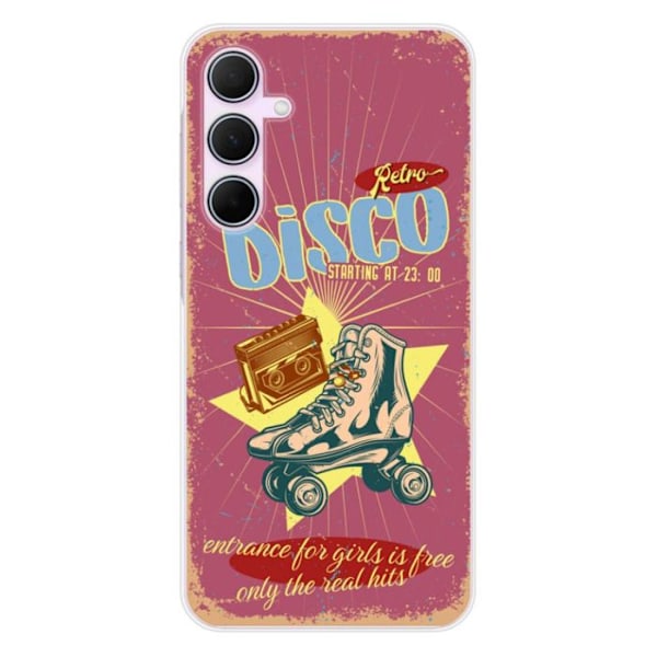 Siliconfodral - Kompatibel med Samsung Galaxy A55 5G - retro disko-design Transparent