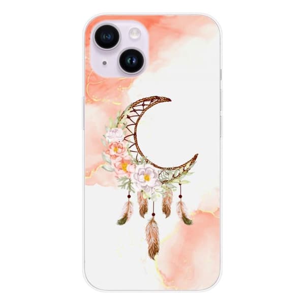 Siliconfodral - Kompatibel med Apple iPhone 15 - design drömfångare måne Transparent
