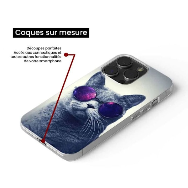 Tryckt silikonfodral kompatibelt med Xiaomi 13 Cat med glasögon Transparent