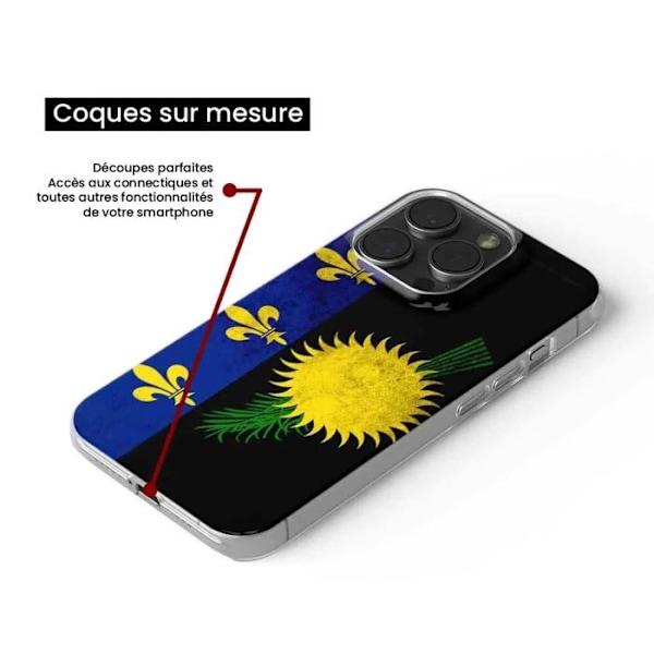 Silicone case printed - 1001 Cases - Galaxy M15 5G - Guadeloupe Flag - Optimal Protection - Flexible Transparent