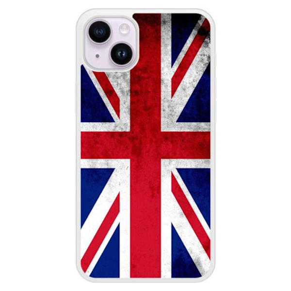Siliconförstärkt tryckt skal kompatibelt med Apple iPhone 15 Plus England flagga Transparent