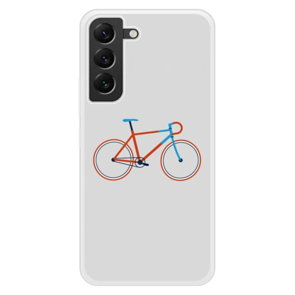 Förstärkt silikonfodral med tryck som är kompatibel med Samsung Galaxy S22 Plus Bike färg Hipster Transparent