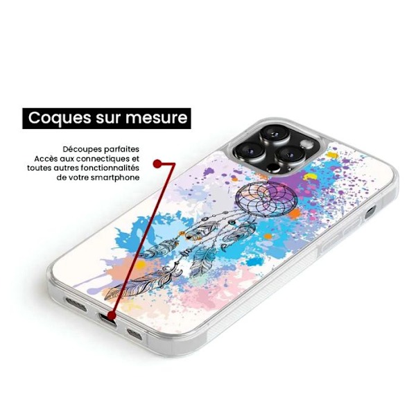 Silicone förstärkt skal med tryck kompatibelt med Apple iPhone 14 Pro Dreamcatcher Färg Transparent