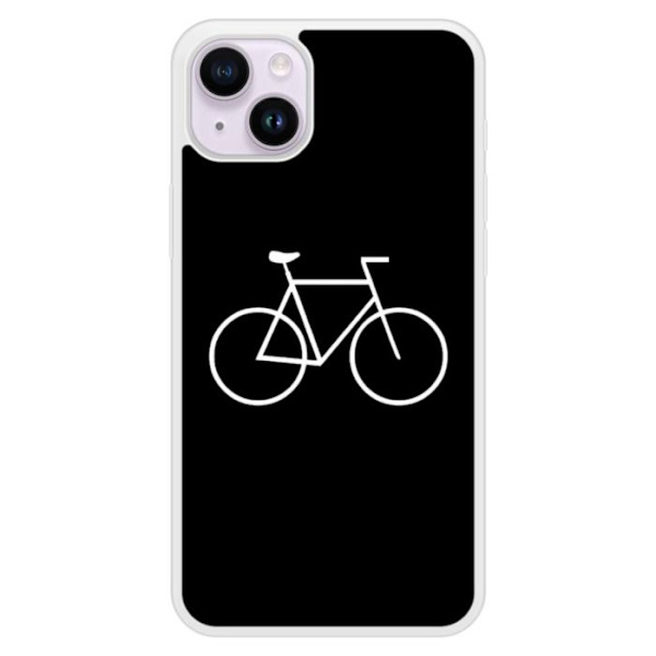 Förstärkt silikonfodral med tryck, kompatibelt med Apple iPhone 15 Plus, Bike Hipster Transparent