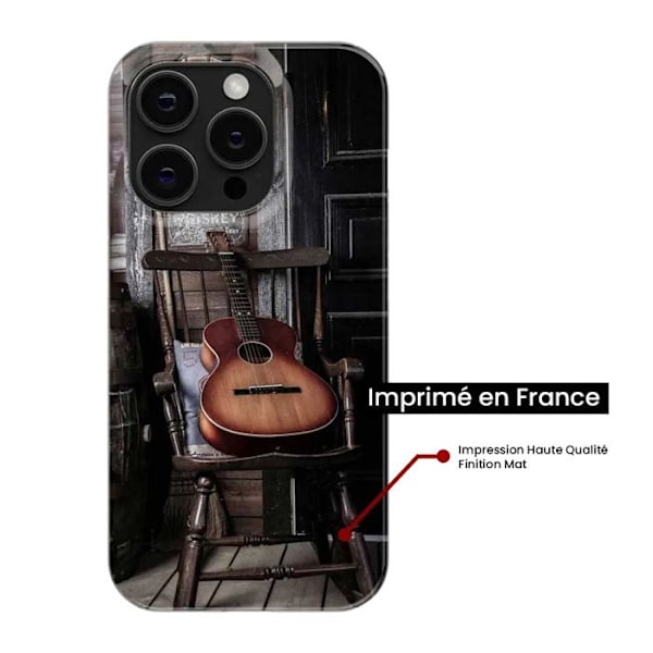 Siliconfodral - Kompatibel med Apple iPhone 16 Pro - gitardesign Transparent