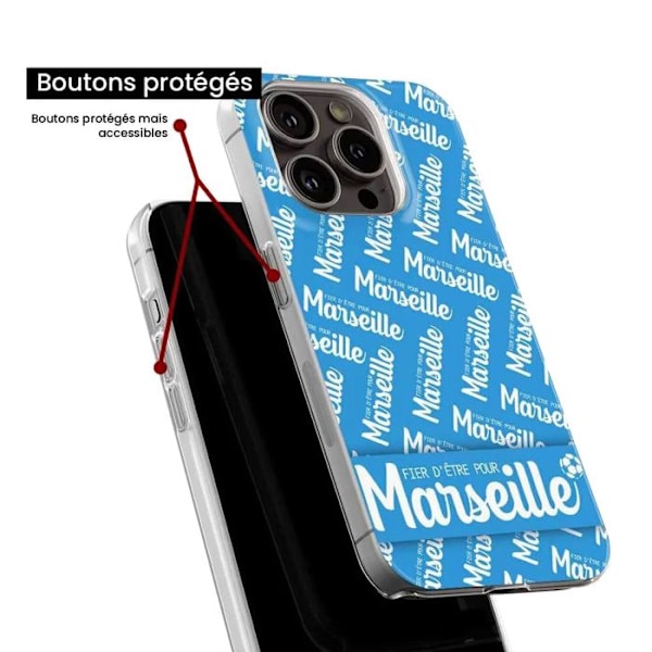 Tryckt silikonfodral kompatibelt med Huawei Honor 200 Pro 5G Stolt över att vara för Marseille Transparent