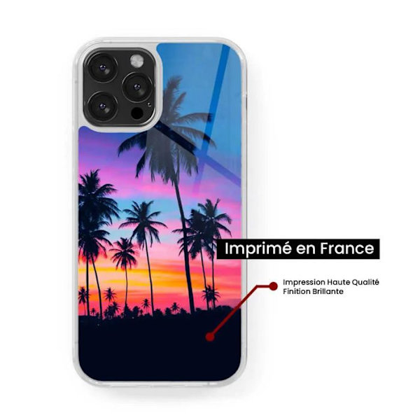 Coque i förstärkt silikon med tryck kompatibel med Samsung Galaxy A05S Färgade palmer Transparent