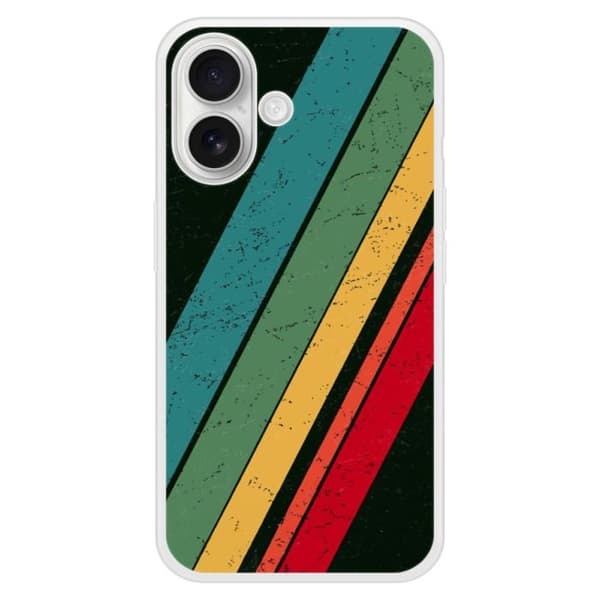 Coque i silikonförstärkt med tryck kompatibel med Apple iPhone 16 Plus Grunge Transparent