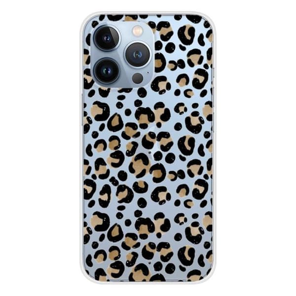 Siliconefodral - Kompatibel med Apple iPhone 13 Pro - leopardsdesign Transparent