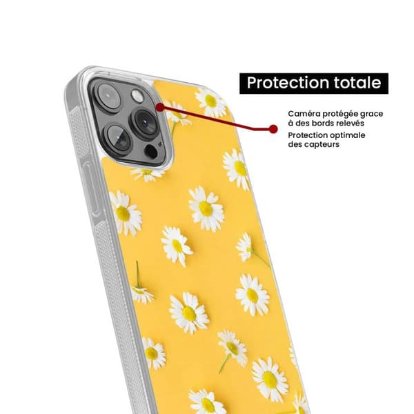 Siliconförstärkt tryckt skal kompatibelt med Apple iPhone 15 Pro Max Marguerittes Transparent
