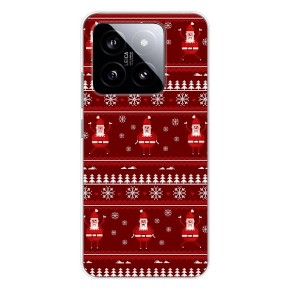 Tryckt silikonfodral kompatibelt Xiaomi 14 NO Christmas Sweater Santa Transparent