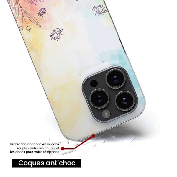Silicone Mobilskal - 1001 Skal - Samsung Galaxy A05 - Vattenfärgsblommönster - Mjuk - Transparent Transparent