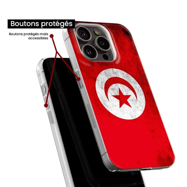 Siliconfodral - Kompatibel med Samsung Galaxy A05S - design med tunisisk flagga Transparent