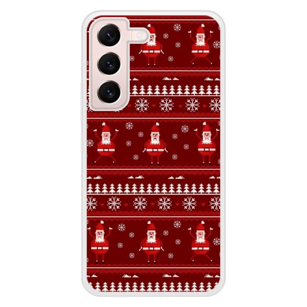 Tryckt förstärkt silikonfodral Kompatibel Samsung Galaxy S22 NO Christmas Sweater Santa Transparent