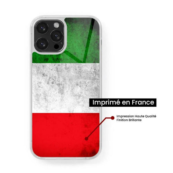 Siliconeförstärkt skal med tryck kompatibelt med Samsung Galaxy S23 Plus Italiens flagga Transparent