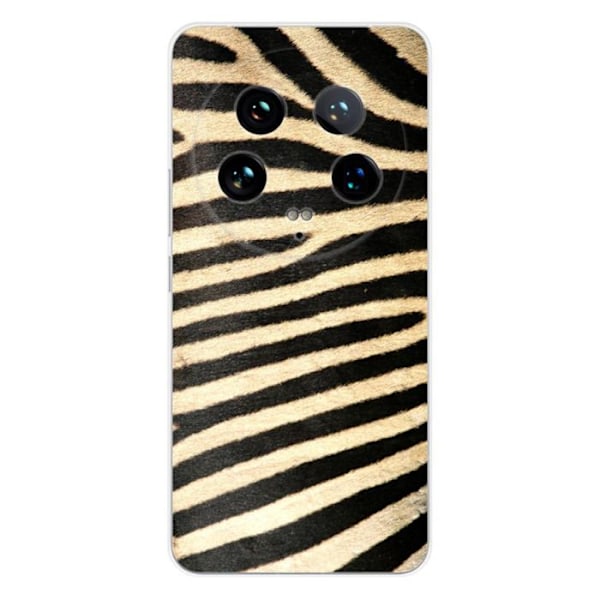 Tryckt silikonfodral som är kompatibelt med Xiaomi 14 Ultra Zebra Transparent