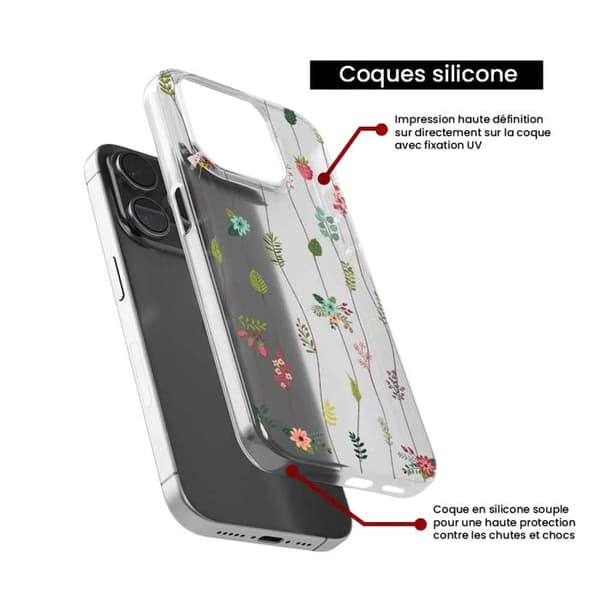 Siliconefodral - Passar Xiaomi 13 - design med blomsterarrangemang Transparent