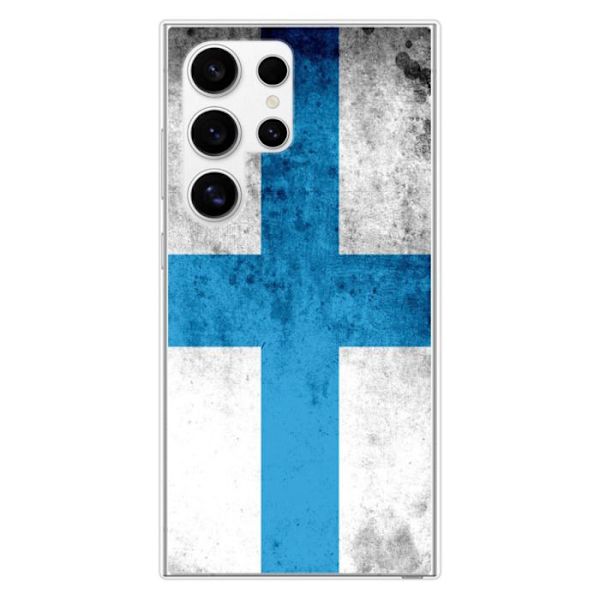 Siliconöverdrag med förstärkt tryck kompatibel med Samsung Galaxy S24 Ultra Marseille-flagga Transparent