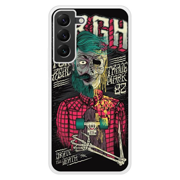 Coque i förstärkt silikon med tryck kompatibel med Samsung Galaxy S22 Plus Skull Urgh Transparent