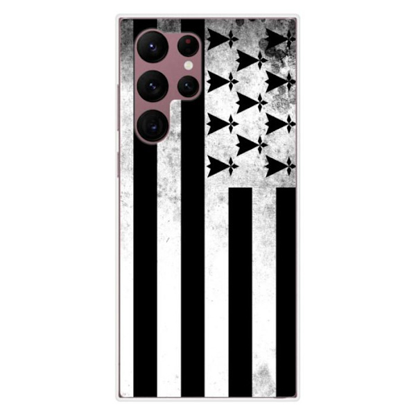 Siliconfodral - Kompatibel med Samsung Galaxy S22 Ultra - design med bretonska flaggan Transparent