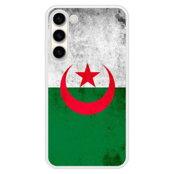 Siliconförstärkt tryckt hölje kompatibelt med Samsung Galaxy S23 Plus Algeriets flagga Transparent