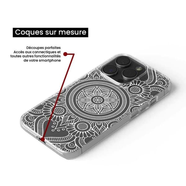 Siliconfodral - Kompatibel med Xiaomi 13 - vit mandala-design Transparent