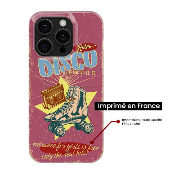 Siliconfodral - Kompatibel med Apple iPhone 15 - retro disco design Transparent