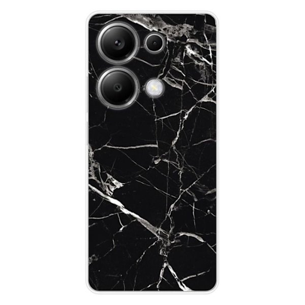 Siliconfodral - Kompatibel med Xiaomi Redmi Note 13 Pro 4G - svart marmor design Transparent