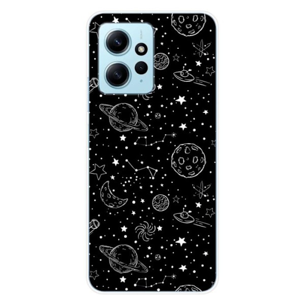Siliconfodral - Kompatibel med Xiaomi Redmi Note 12 4G - design galaxritning Transparent