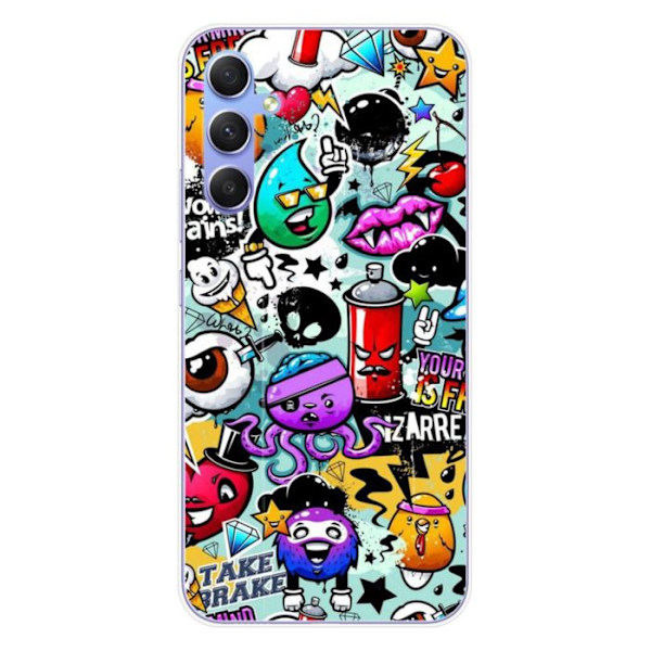 Skal i silikon - Kompatibel med Samsung Galaxy A34 5G - graffiti design 2 Transparent