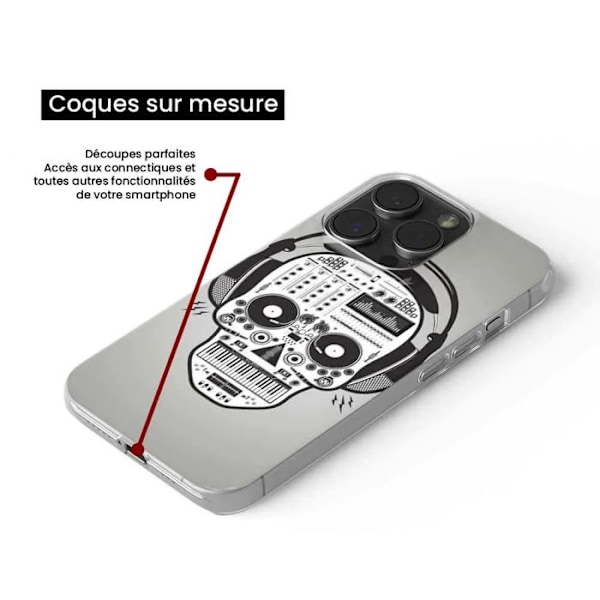 Tryckt silikonfodral kompatibelt Samsung Galaxy M22 Galaxy M32 Skull Music Transparent