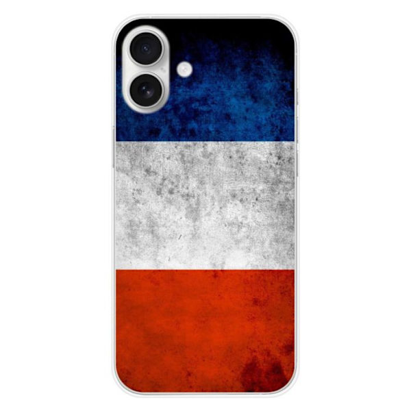 Silicone-överkast - Kompatibel med Apple iPhone 16 Plus - design Frankrikes flagga Transparent