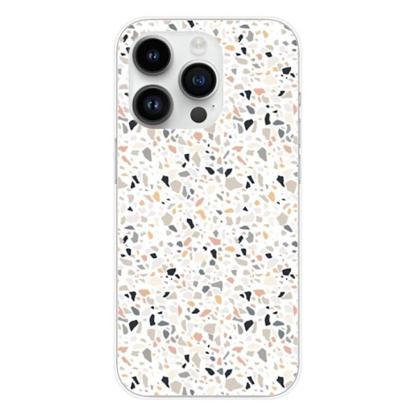 Siliconetui - Kompatibel med Apple iPhone 14 Pro - terrazzo-färgad design Transparent
